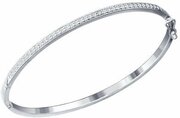 Жесткий браслет Diamant online, серебро, 925 проба, фианит