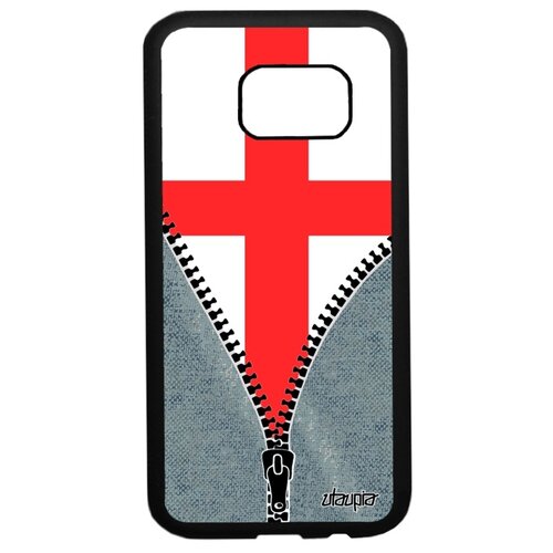 фото Чехол для мобильного galaxy s7, "флаг англии на молнии" государственный страна utaupia