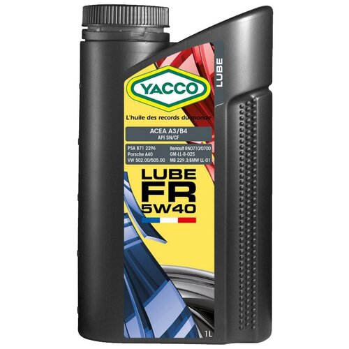 Синтетическое моторное масло Yacco Lube FR 5W40, 1 л