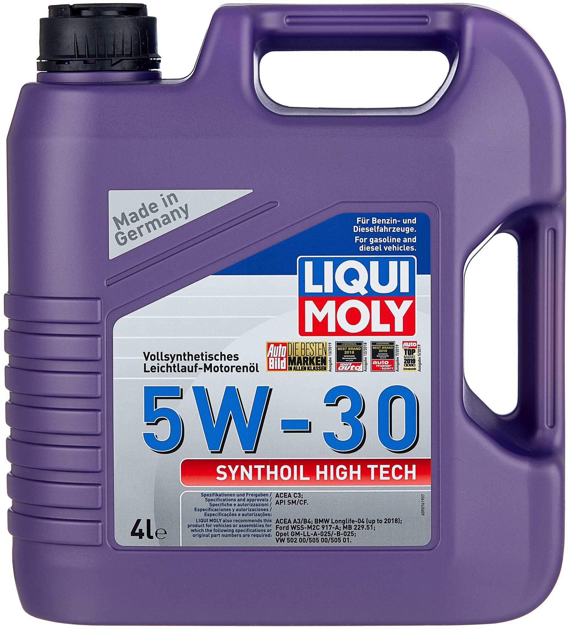 9076 LiquiMoly Синт. мот. масло Synthoil High Tech 5W-30 CF/SM C3 (4л)