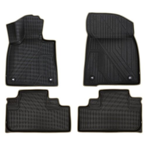 Комплект ковриков в салон KVEST KVESTLEX00001K для Lexus RX 2015-2019 г., 4 шт. черный/бежевый кант