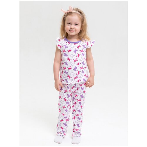фото 2730927 пижама: футболка, брюки "пижамы 2020", котмаркот, размер 122, состав:100% хлопок, цвет белый kotmarkot