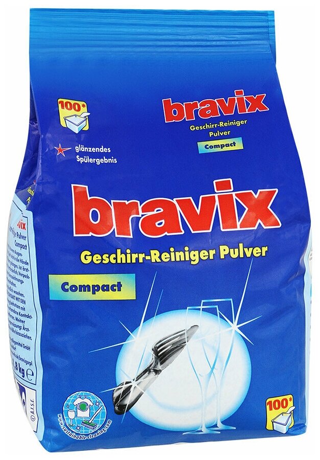 Порошок для посудомоечной машины Bravix Geschirr-Reiniger Pulver