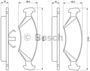 Дисковые тормозные колодки передние Bosch 0986466402 для Ford (4 шт.)