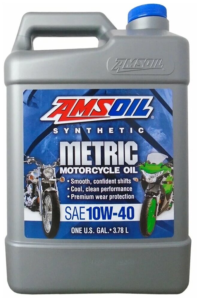 Мотоциклетное масло AMSOIL Synthetic Metric Motorcycle Oil SAE 10W-40 (3,78л)
