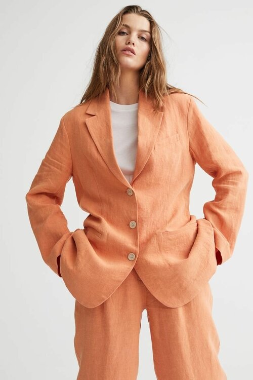 Пиджак H&M, размер 46, оранжевый