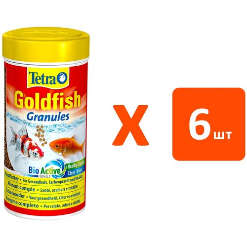 TETRA GOLDFISH GRANULES корм гранулы для золотых рыбок и других холодноводных рыб (250 мл х 6 шт)