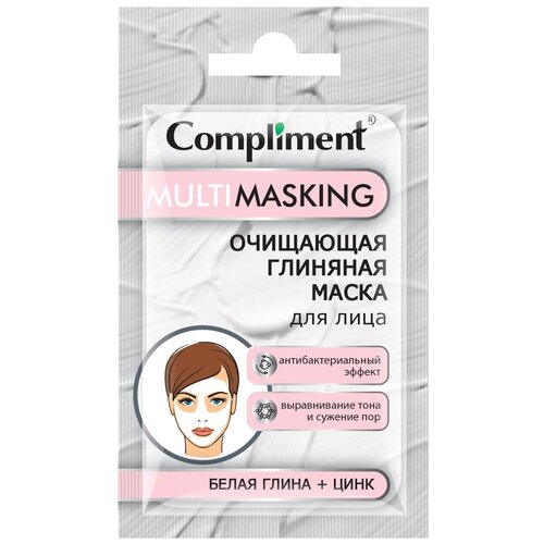 Compliment Multimasking очищающая глиняная маска с белой глиной и цинком, 7 г, 7 мл