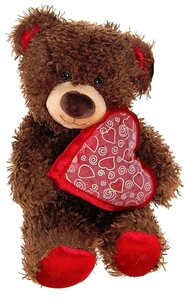 Мягкая игрушка Fancy Медвежонок Чиба с сердцем, 28 см