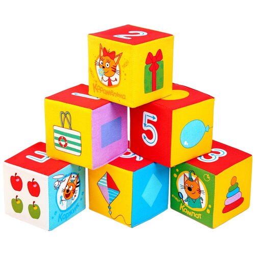 Набор мягких кубиков «Три Кота. Математика» набор кубиков первая математика