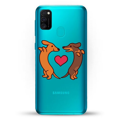 фото Силиконовый чехол love таксы на samsung galaxy m21 andy & paul