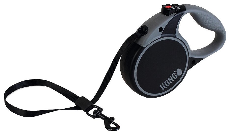 Рулетка для собак KONG Terrain M, до 30 кг, цвет: черный, 5м - фото №1