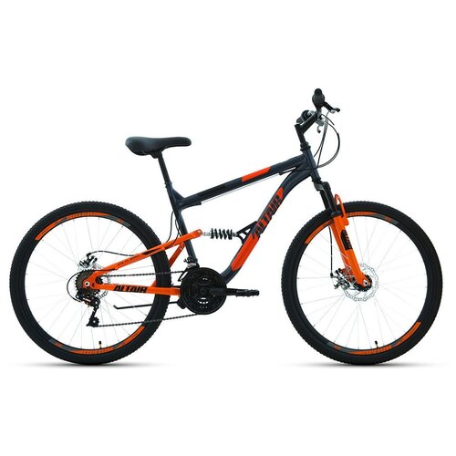 фото Велосипед 26' altair mtb fs 26 2.0 disc 18 ск темно-серый/оранжевый 20-21 г,18' rbkt1f16e020