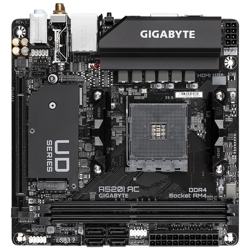 фото Материнская плата gigabyte a520i ac 1.1 (am4, mini-itx)