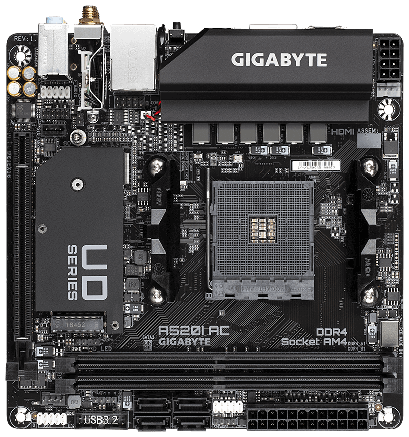 Материнская плата Gigabyte A520I AC (AM4, Mini-ITX)