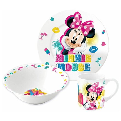 фото Набор посуды керамической в подарочной упаковке (3 предмета). минни лето-море. stor