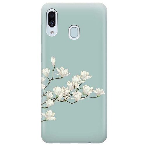 фото Чехол - накладка artcolor для samsung galaxy a40 с принтом "сакура на голубом" re:pa