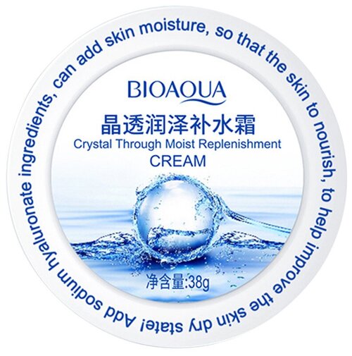 BioAqua Crystal Through Moist Replenishment Увлажняющий питательный крем для лица с гиалуроновой кислотой, 38 г