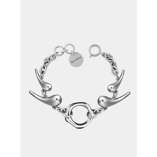 Браслет RUSHEV, размер 19 см, размер one size, серебристый