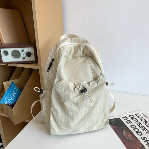 Ретро-школьный рюкзак, бежевый, для мужчин и женщин