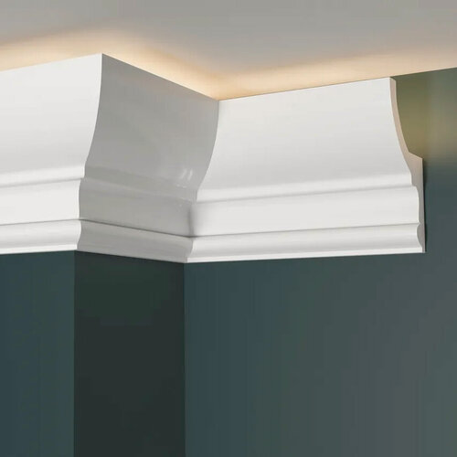 Изображение товара Плинтус потолочный с подсветкой LED и с отражателем, дюрополимер Decor-Dizayn (Декор-Дизайн), 97х58х2000мм, DD507