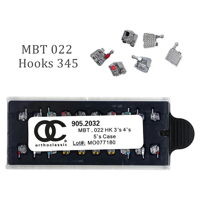 Металлические ортодонтические брекеты PAQIN Roth/MBT 022, MBT 022 Hooks 345