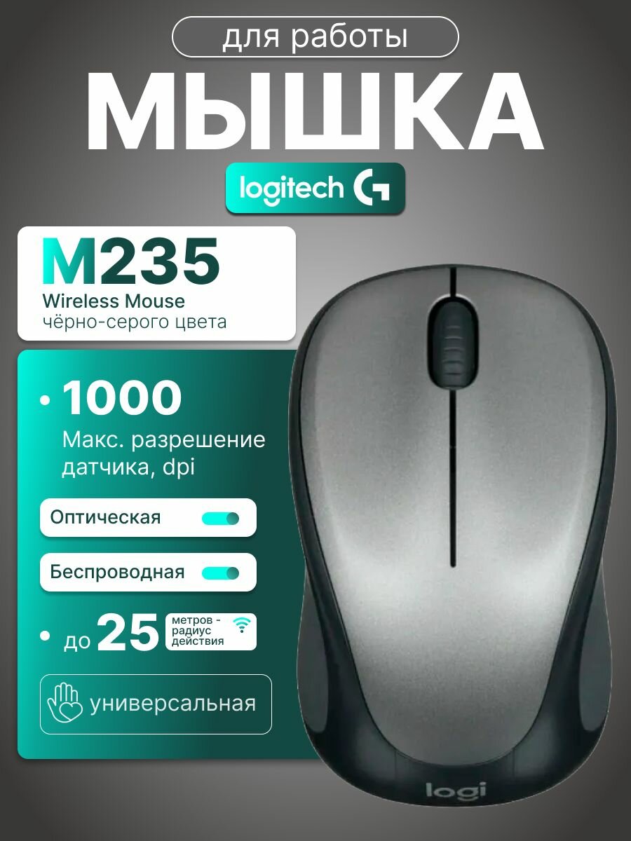 Мышь беспроводная Logitech Wireless Mouse M235