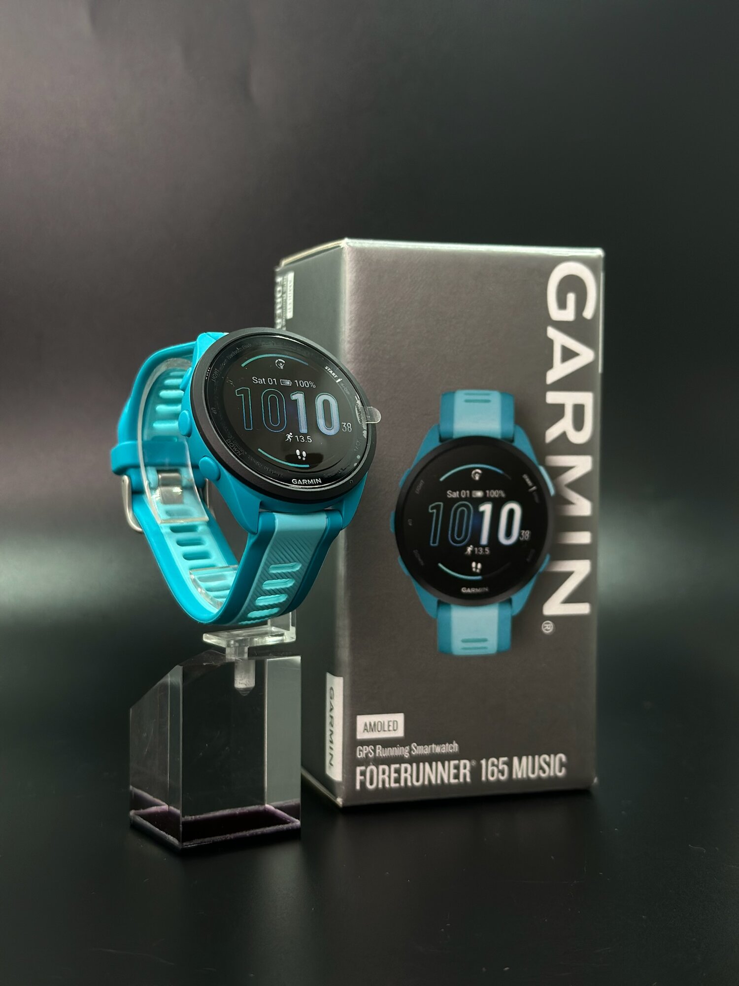 Garmin Умные часы для спорта Forerunner 165 Music Turquoise/Aqua 010-02863-32