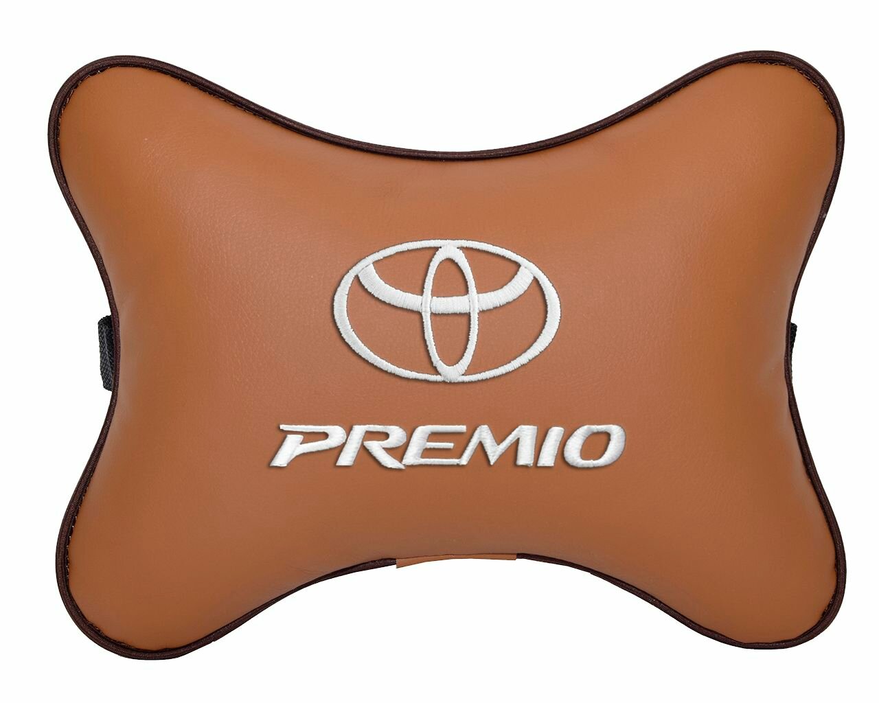 Подушка на подголовник автомобильная рыжая экокожа TOYOTA Premio
