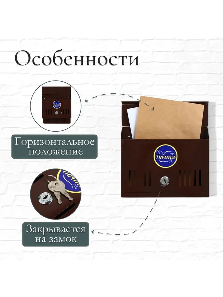Безопасный горизонтальный почтовый ящик