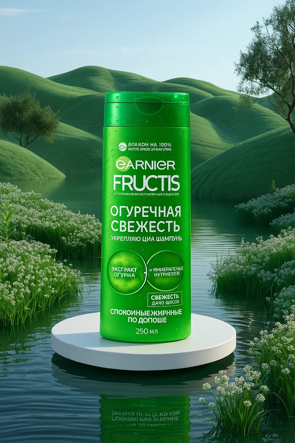 Шампунь для волос GARNIER FRUCTIS укрепляющий огуречная свежесть 400 мл — фото 1