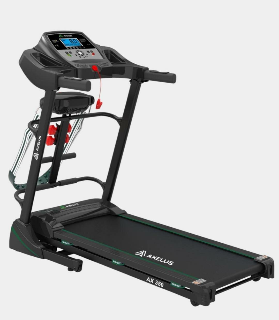 Беговая дорожка Axelus 350, до 110кг, 1,75л. с, 12 программ тренировок, с USB и AUX