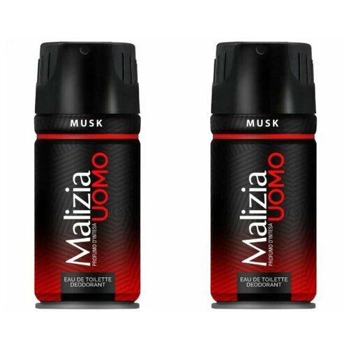 Malizia Дезодорант аэрозоль Uomo Musk парфюмированный, 150 мл, 2 штуки