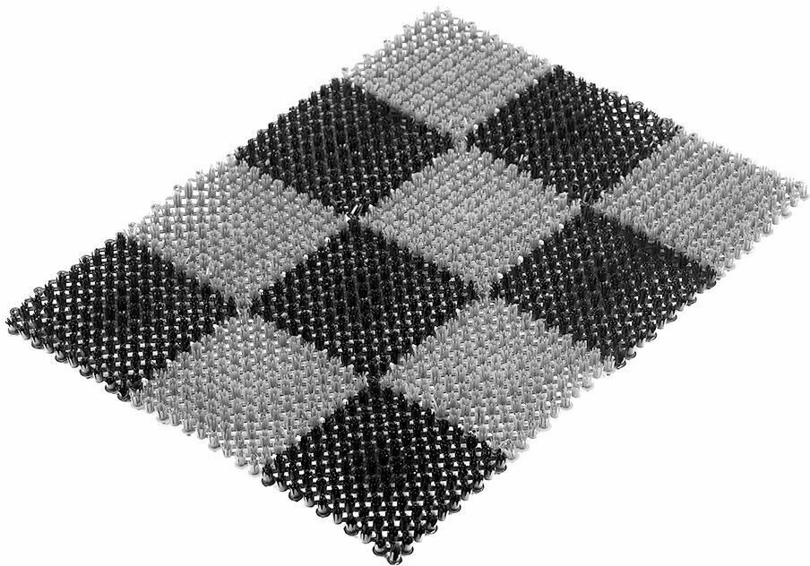 Коврик придверный модульный Gras 41х54см черно-серый - фотография № 1