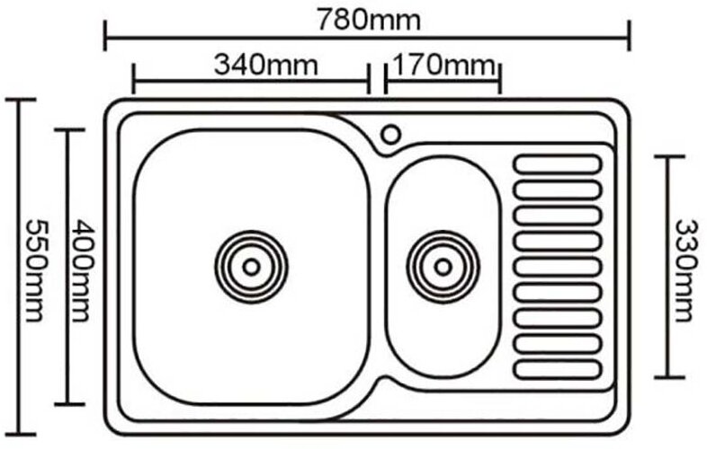 мойка кухонная врезная из нержавеющей стали SINKLIGHT N 7850 U 0.8/180 1.5D декор - фотография № 2