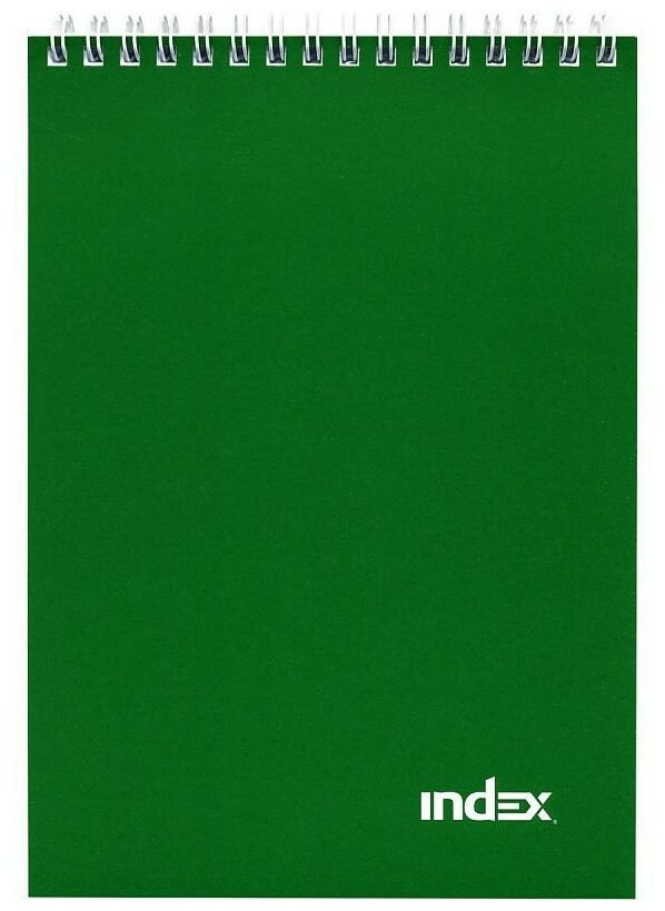 Index (канцтовары) Блокнот на гребне "Office classic", А5, 60 листов, клетка, цвет обложки зеленый