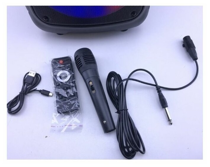 Колонка BT Speaker ZQS-8211 (8"х2/40W) Bluetooth Караоке (черный)