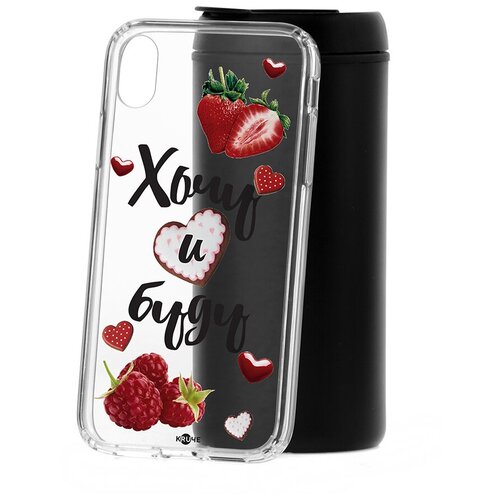 фото Чехол на айфон xr kruche print ягодный микс кruче
