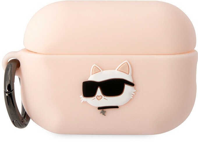 Чехол Lagerfeld Silicone case with ring NFT 3D Choupette для Airpods Pro 2 (2022), розовый