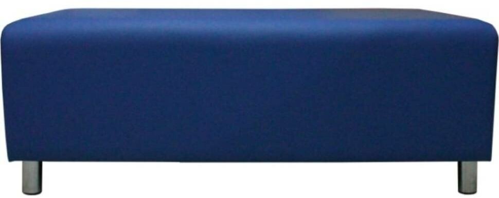 Банкетка квадратная Классик, синий, экокожа, 2х-местная - фотография № 5