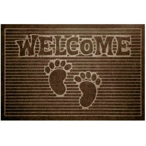 Коврик придверный влаговпитывающий Велком 45х75см коричневый