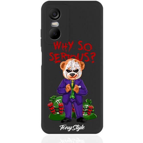 Черный силиконовый чехол Tony Style для Tecno Pop 6 Pro Tony Style Why so serious черный силиконовый чехол tony style для tecno pova 3 tony style why so serious