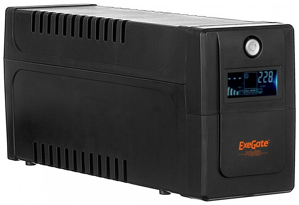 Источник бесперебойного питания Exegate EP285559RUS 600VA/360W, LCD, AVR, 4*IEC-C13, RJ45/11, USB, black - фото №10