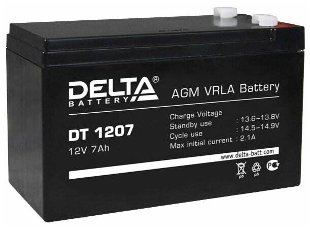 Аккумулятор UPS 12В 7.2А. ч Delta HR 12-7.2 - фото №3