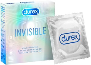Durex Invisible презервативы ультратонкие для максимальной чувствительности 3шт.
