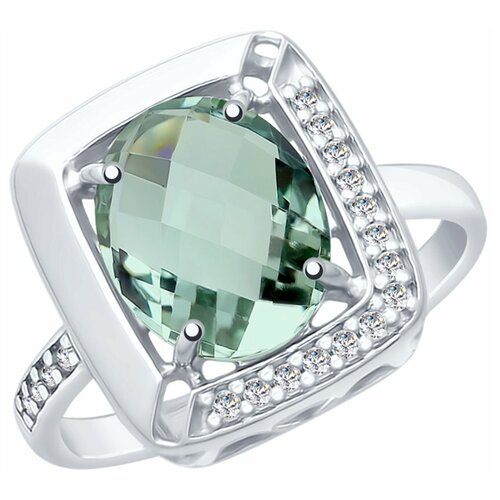 фото Sokolov кольцо из серебра с кварцем и фианитами 92011773, размер 18