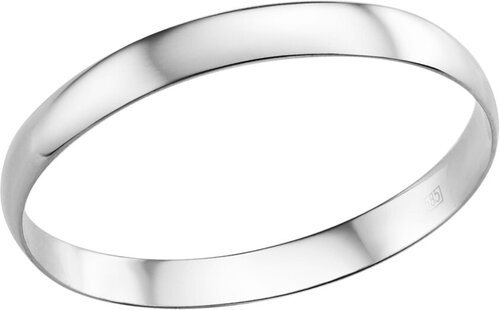 Кольцо обручальное Bassco, серебро, 925 проба, родирование, размер 19, серебряный
