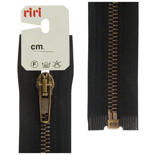 фото Молния металл разъёмная, 1 замок, at, 5 мм, 80 см, цвет тесьмы 2110, черный riri