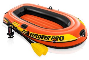 Лодка надувная INTEX EXPLORER Pro 200 SET, 2-мест. + ручной насос, пластиковые весла