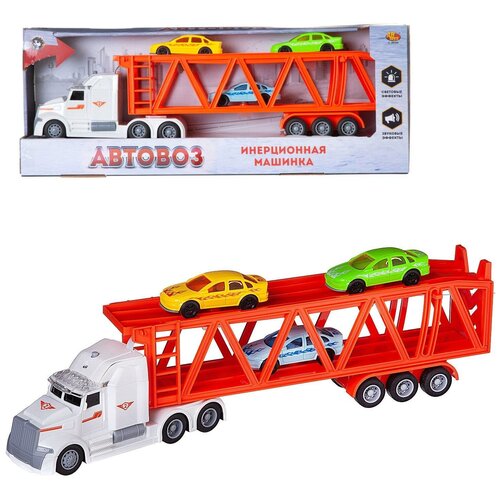 автовоз abtoys инерционный 1 50 серия спецтехника свет и звук c 00345 Машинка ABtoys Спецтехника автовоз инерционный со световыми и звуковыми эффектами 1:50